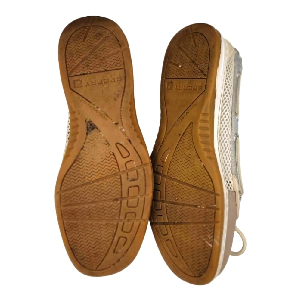 Sperry Topside Gold Leather Flats 6.5M - Picture 3 of 6
